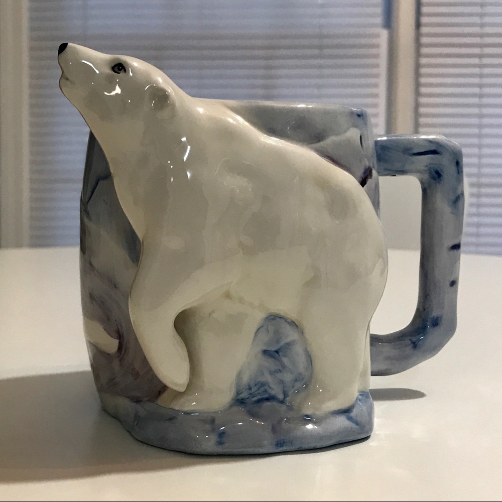 Firm Price! 3 Dimensional Vintage  Polar Bear Mug